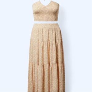 Torrid Smocked Crop Top And Maxi Skirt Set